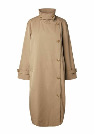 Pieces, JACKET PCJORMA HIGH NECK LONG - Manteau classique - greige