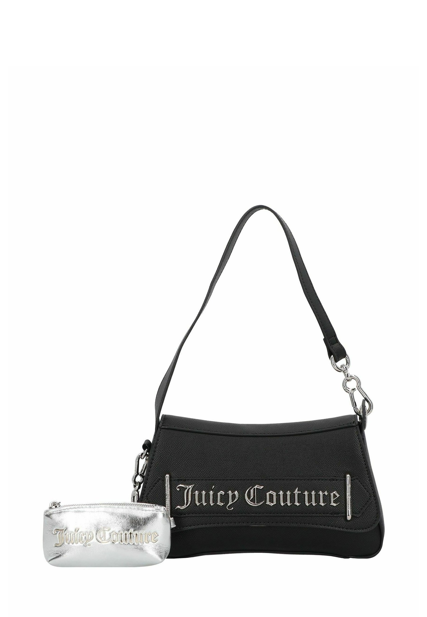 希少■JUICY COUTURE ベロア ハンドバッグ ブラック×シルバー Juicy Couture Plus JASMINE SCHULTER - Handbag - black - Zalando