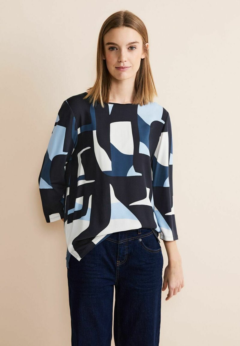 Street One MIT GRAFISCHEM - Langarmshirt - blau