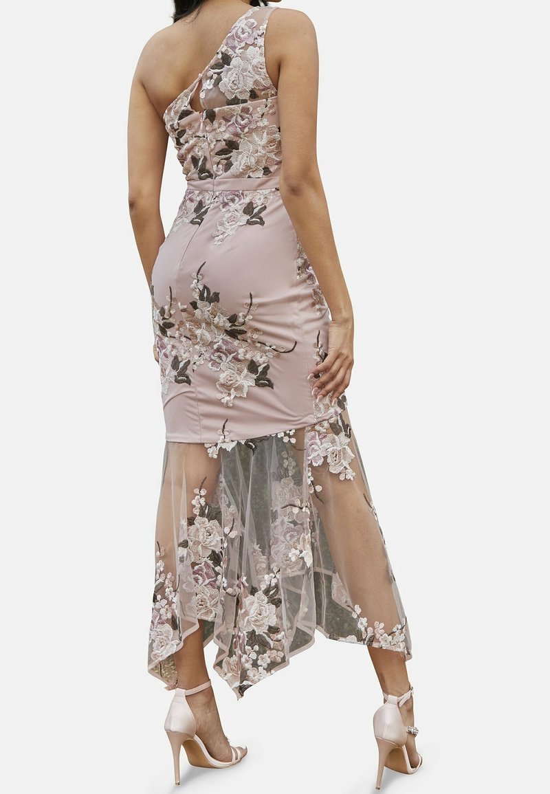 green emerald velvet dress Chi Chi London Floral Embroidered Dress, Blue Size: 6 main image 0