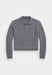 CABLE WOOL CASHMERE POLO SHIRT - Jumper - spruce grey heather