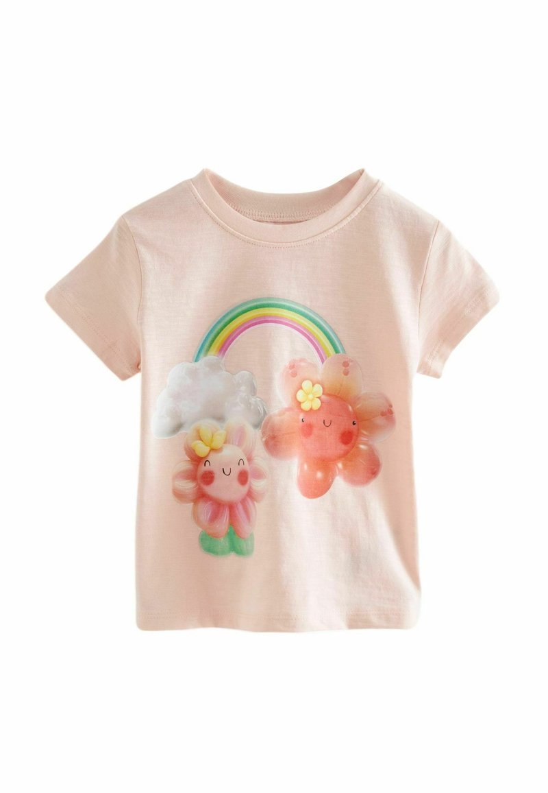 Next SHORT SLEEVE  REGULAR FIT - Apdrukāts T-krekls - white cute characters