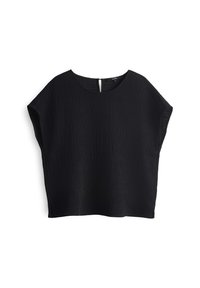 LOOSE FIT CRINKLED - Camicetta - black