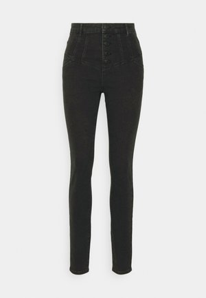 Vero Moda Tall VMSOPHIA BUTTON - Testhezálló fazon - black denim