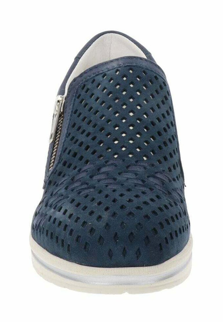 Valleverde Sneakers Donna Slip-on In Nabuk Blu, Modello 18201-BLU, Suola In Gomma - 4