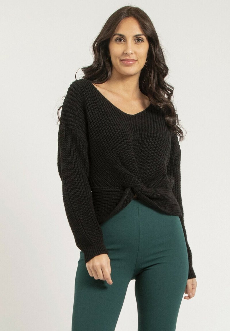 Dona x Lisa V AVEC NOEUD KIRVINA - Pullover - noir