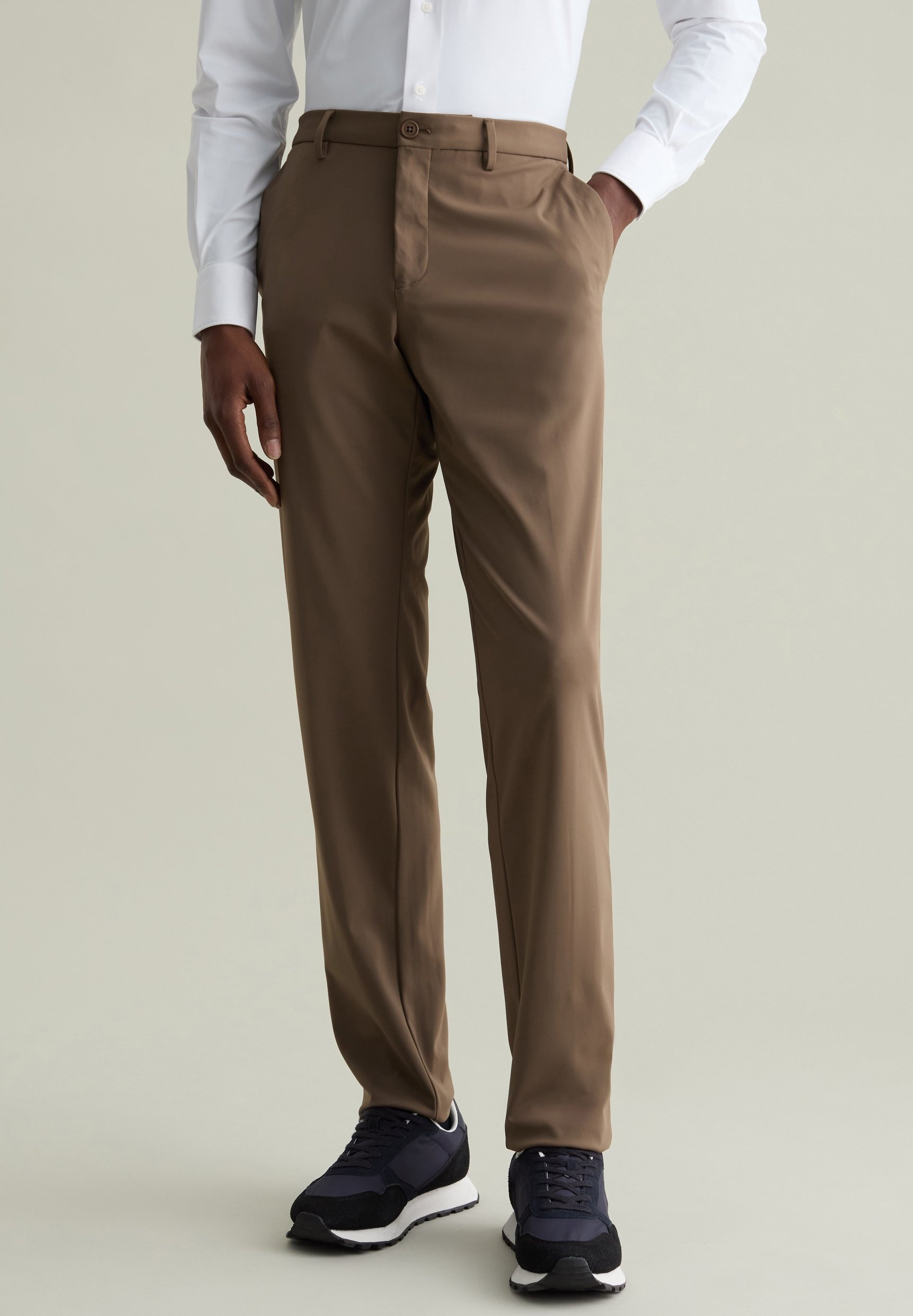 tobacco brown trousers PIOMBO IN TECHNICAL - Chinos - light tobacco brown/light brown