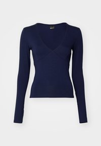 V NECK TOP - T-shirt à manches longues - black iris