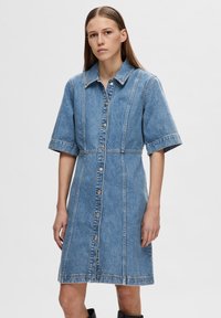 SLFEMMY DRESS - Denimkjoler - light blue denim