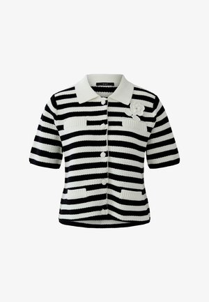 Oui, Strickjacke - white black