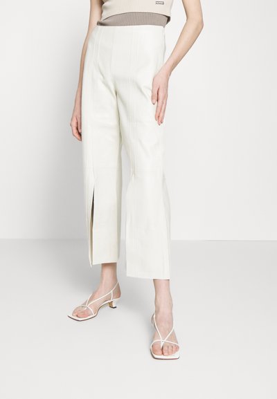 By Malene Birger WARRAN - Leather trousers - cream snow
