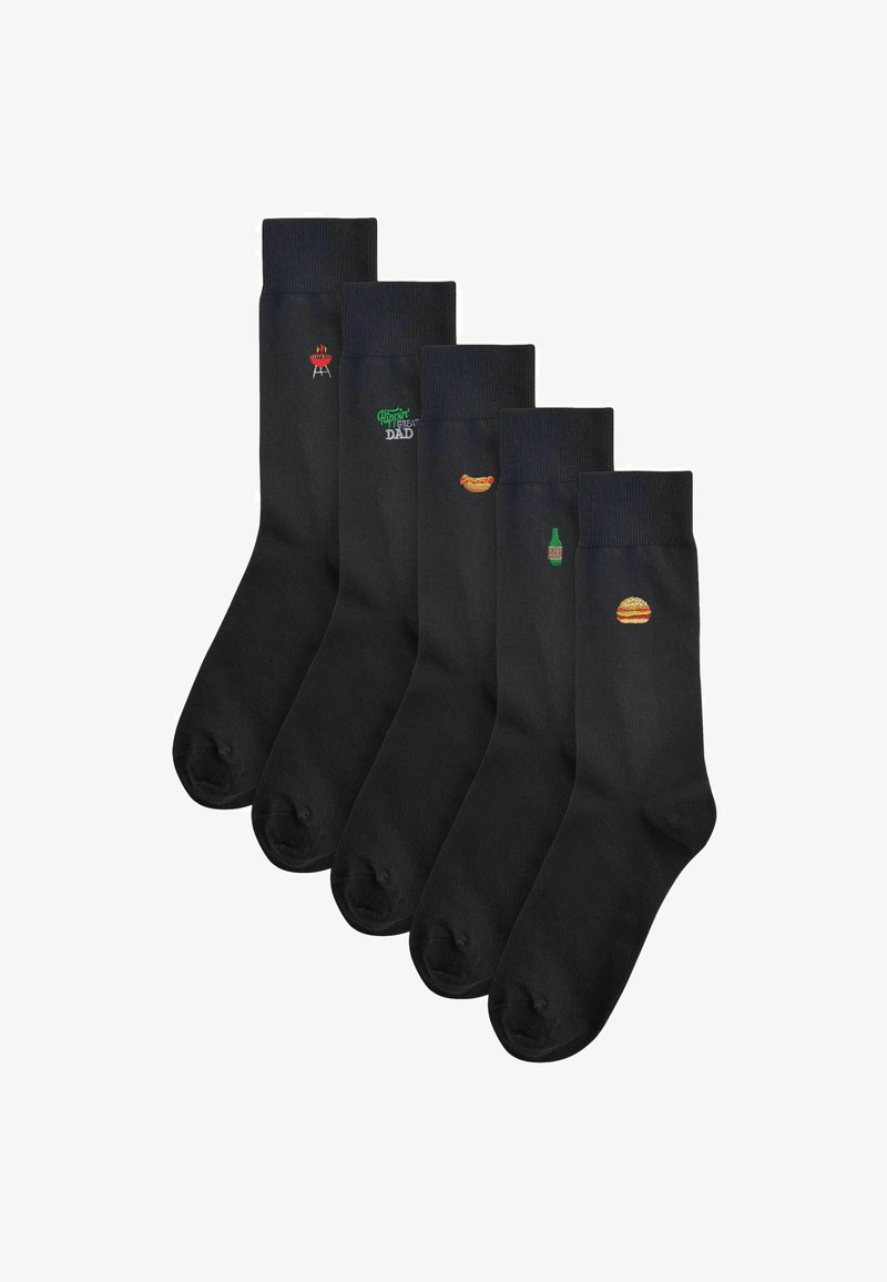 Next EMBROIDERED SOCKS FIVE PACK - Socken - black father's day bbq