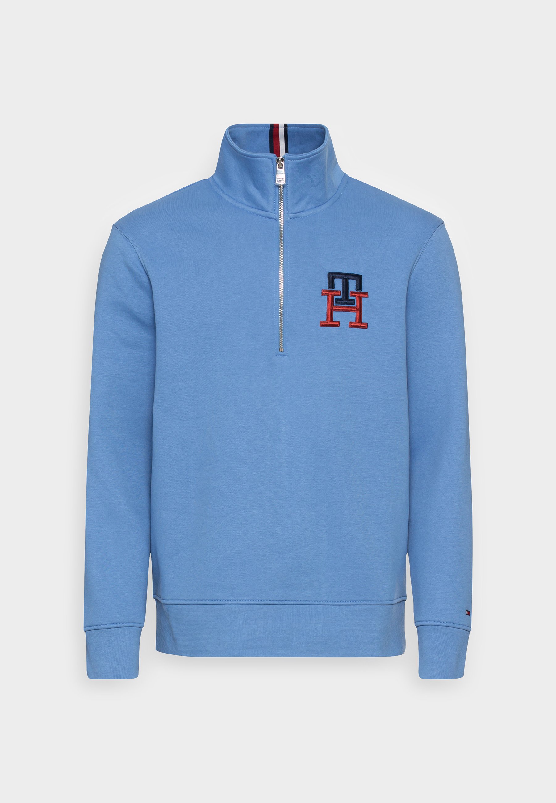 Tommy Hilfiger ESSENTIAL MONOGRAM HALF ZIP - Sweatshirt - sky  cloud/hellblau - Zalando.de