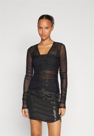 ONLY ONLMILAN RUCHING TOP  - Μπλούζα με μακριά μανίκια - black