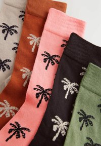 Next 5 PACK REGULAR FIT - Socken - neutral green summer palm tree