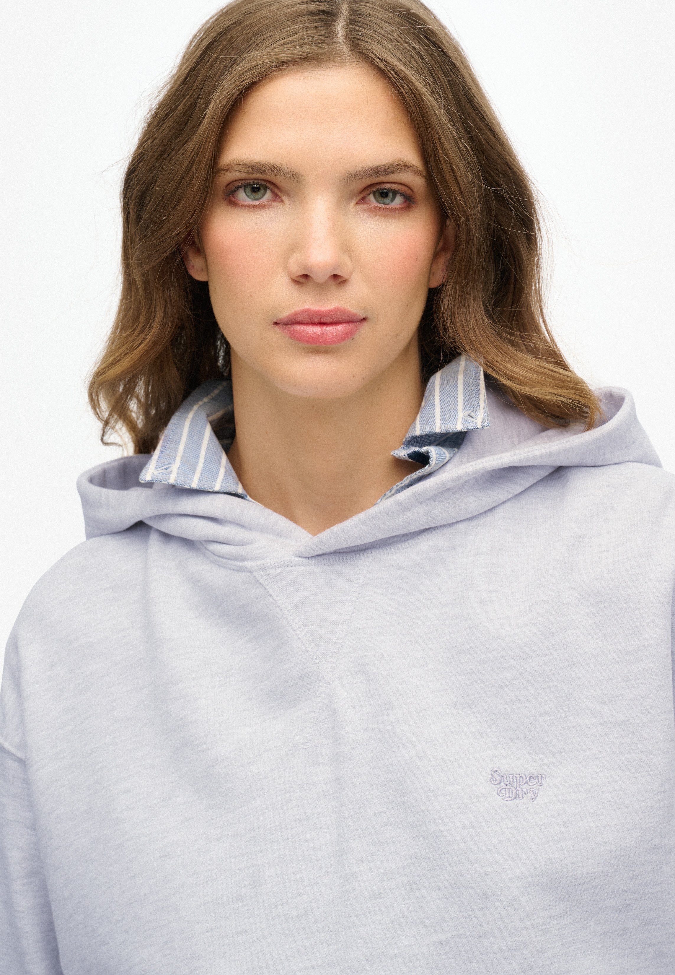 Superdry STUDIOS - Sweat à capuche - ice marl/stone - ZALANDO.FR