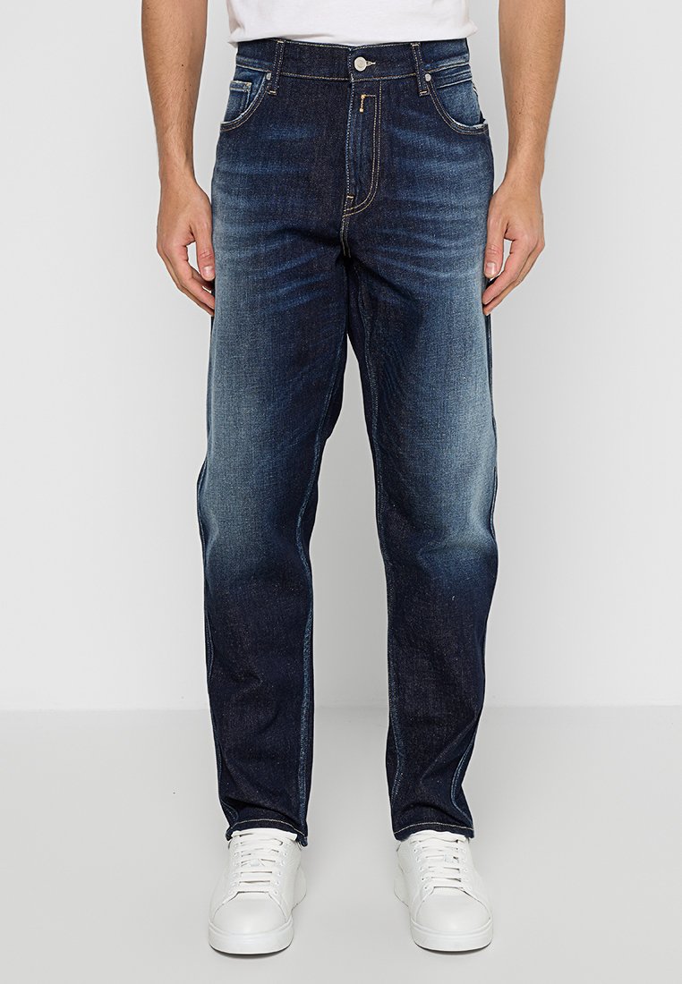 Replay Relaxed fit jeans donkerblauw