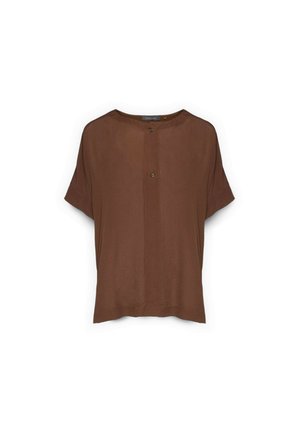 Elena Mirò, T-SHIRT MANICHE KIMONO CON BOTTONI GIOIELLO - Bluse - marrone