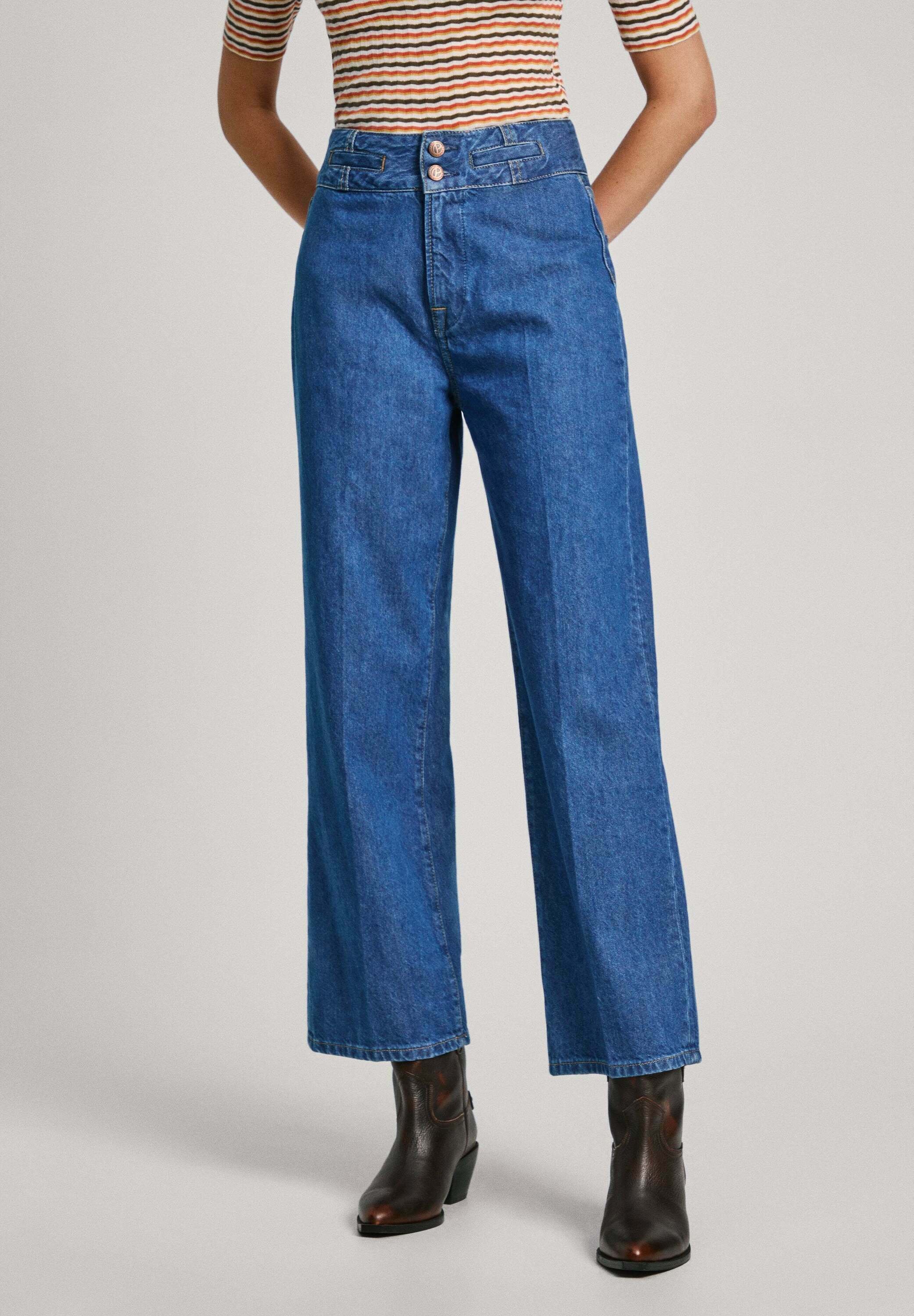 Allimy Jeans Donna Vita Alta Gamba Larga A Vita Alta - Modello Boyfriend Y2K Per Autunno 2025, Blu Navy Taglia 50