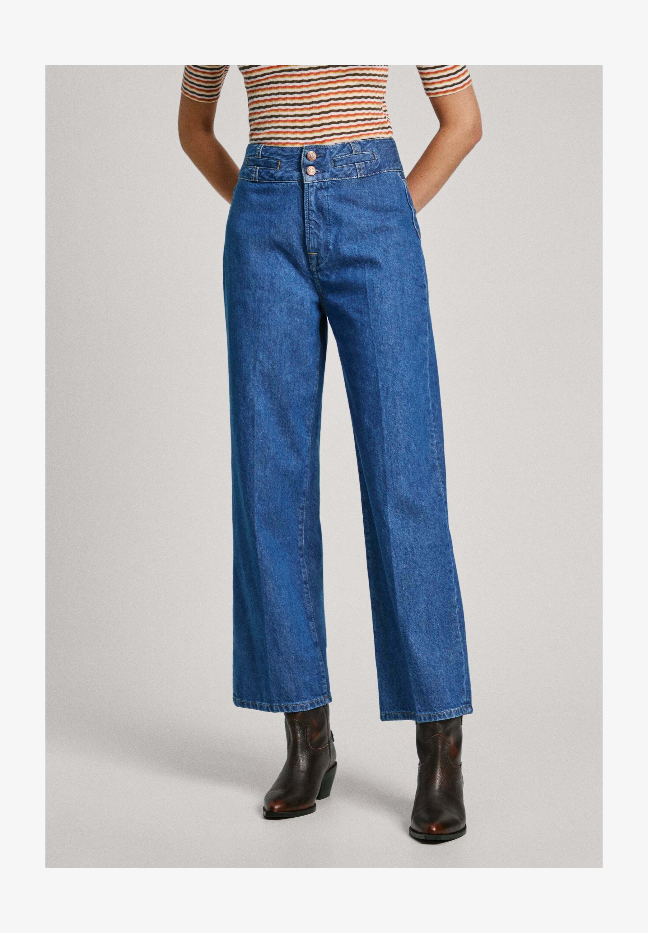 Allimy Jeans Donna Vita Alta Gamba Larga A Vita Alta - Modello Boyfriend Y2K Per Autunno 2025, Blu Navy Taglia 50