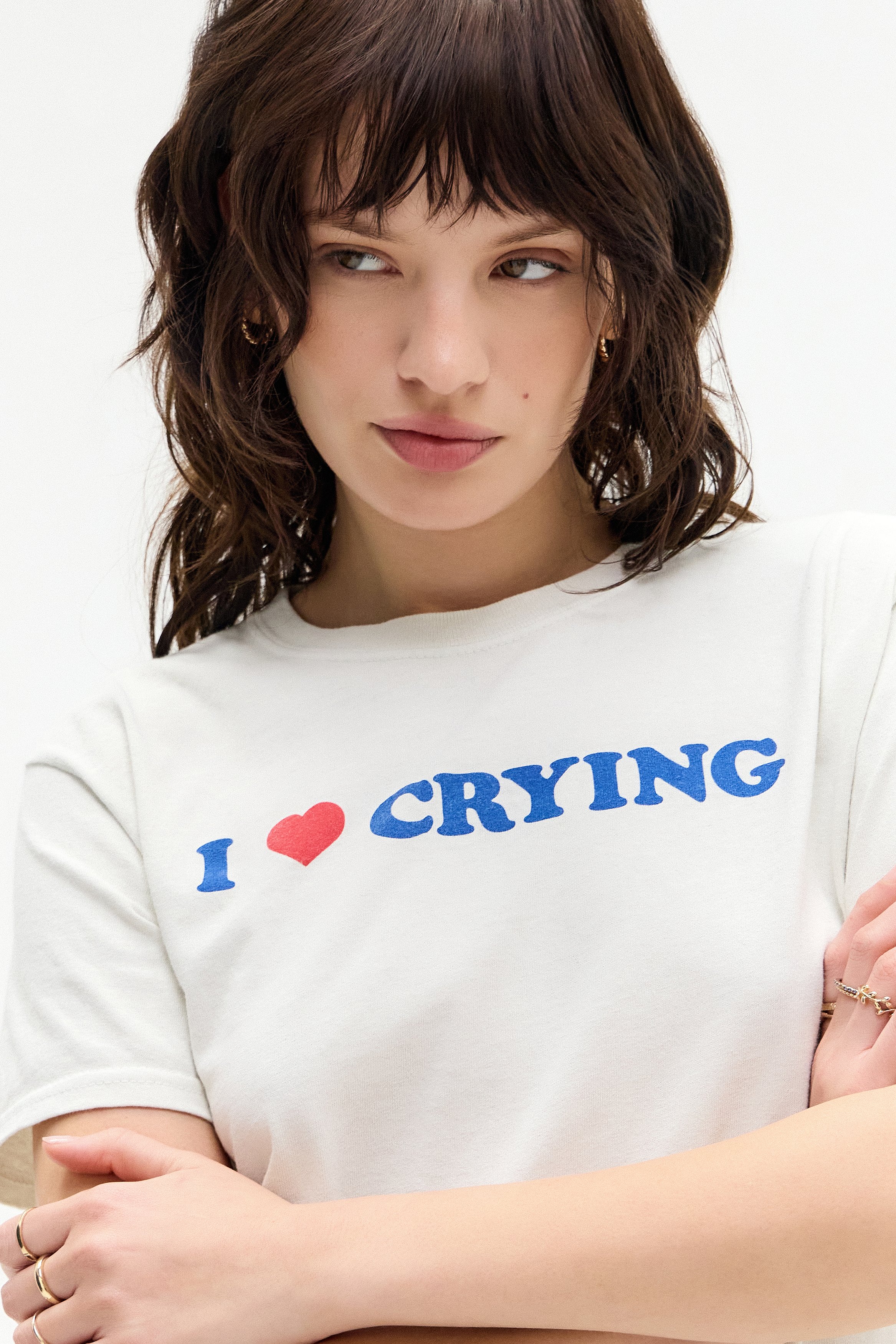 BDG Urban Outfitters CRYING BABY - Print T-shirt - white