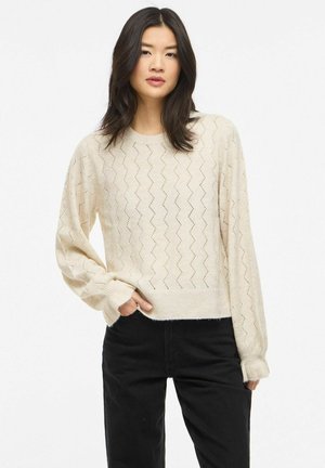 LANGÄRMELIGER - Striktrøje - super light natural melan