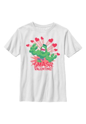 Marvel AVENGERS VALENTINE'S DAY HULK - T-shirt con stampa - white