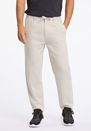 HERRINGBONE - Trousers - lt stone