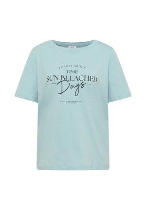 Cecil, T-SHIRT MIT BOAT NECK UND WORDING ARTWORK - T-shirt imprimé - crystal mint