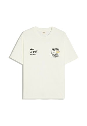 Bershka, RELAXED FIT PRINTED T-SHIRT - T-shirt imprimé - white