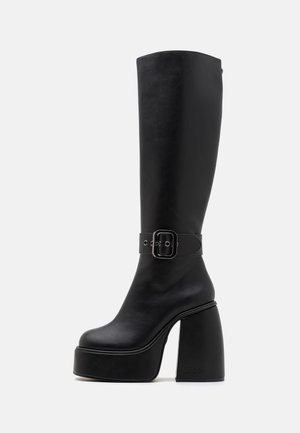 HEART BOOT HI BUCKLE - High heeled boots - black