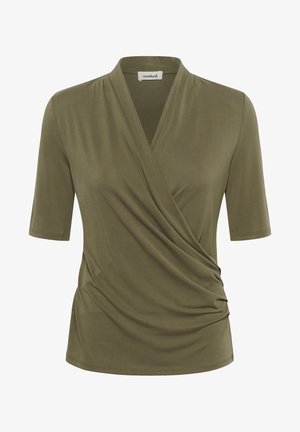 Soaked in Luxury, SLCOLUMBINE WRAP SHORT SLEEVE - T-shirt imprimé - dusky green