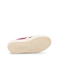 Gabor sneaker with a textured violet upper and cream rubber sole featuring ribbed patterns and embossed logo, suited for casual wear.