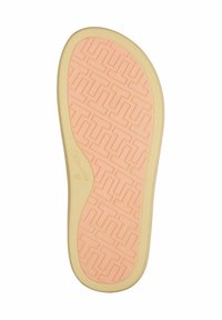 Footwear insole, with a smooth beige outer layer and perforated pink inner texture featuring a geometric pattern. Size marked as 37.