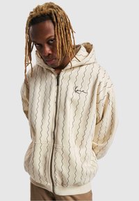 Karl Kani - KM233-053-1 KK CHEST SIGNATURE OS ZICZAC FULL ZIP - Sweater met rits - off white Miniatuurafbeelding 1