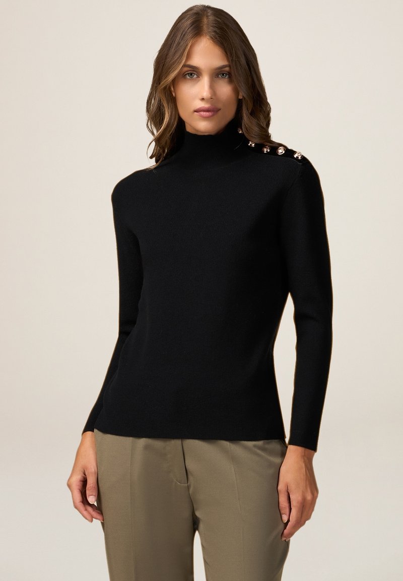 Oltre DOLCEVITA CON DETTAGLIO BOTTONI - Maglione - nero