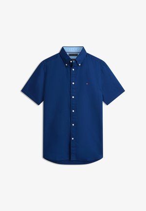 Tommy Hilfiger, REGULAR FIT LINEN BLEND SHORT SLEEVE SHIRT - Pluus - carbon navy