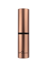 Conteneur cylindrique en métal cuivré avec une finition mate, présentant une bande noire et le nom de marque "Luvia" en cursive à la base.