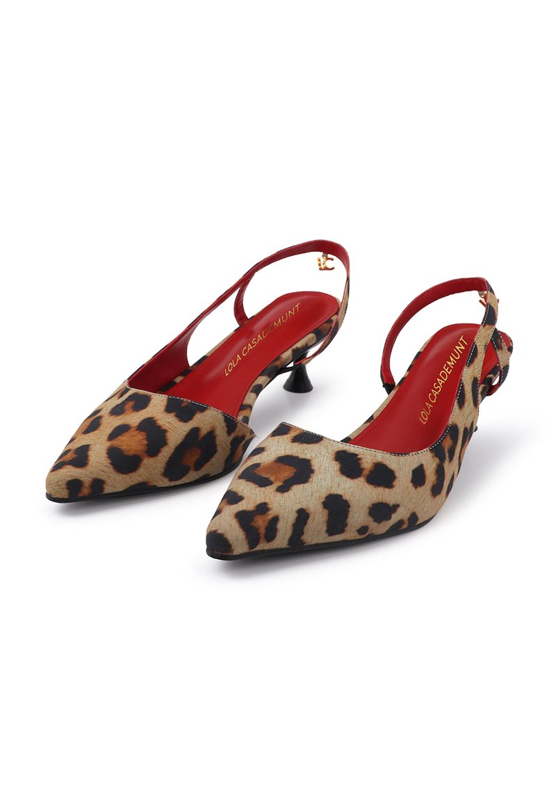 strapless open back dress Red Patent Leopard Detail High Heels