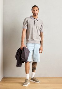 Scotch & Soda TONE ON TONE STRIPED REGULAR FIT - Poloshirt - grey melange