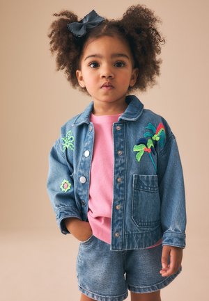 Next, REGULAR FIT - Denimová bunda - tropical embroidery