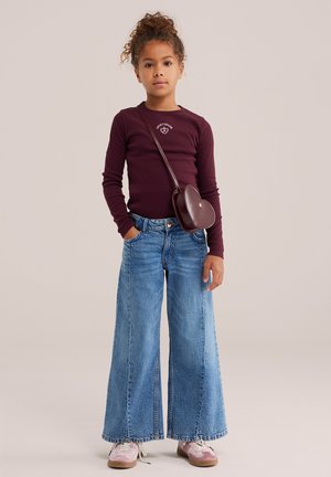 WE Fashion, T-shirt à manches longues - burgundy red