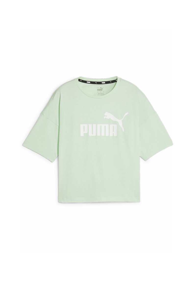 Puma CROPPED LOGO TEE - Marškinėliai su spaudiniu - fresh mint