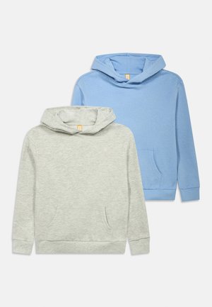 2 PACK UNISEX - Kapuzenpullover - mottled light grey/light blue