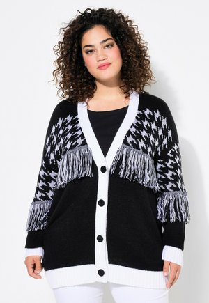 HAHNENTRITT FRANSEN LANGARM - Cardigan - black