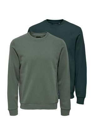 2ER PACK  - Sweatshirt - dunkelgrün   grün