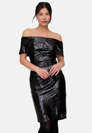 JAYA OFF THE SHOULDER SEQUINS MIDI - Cocktailkleid/festliches Kleid - black