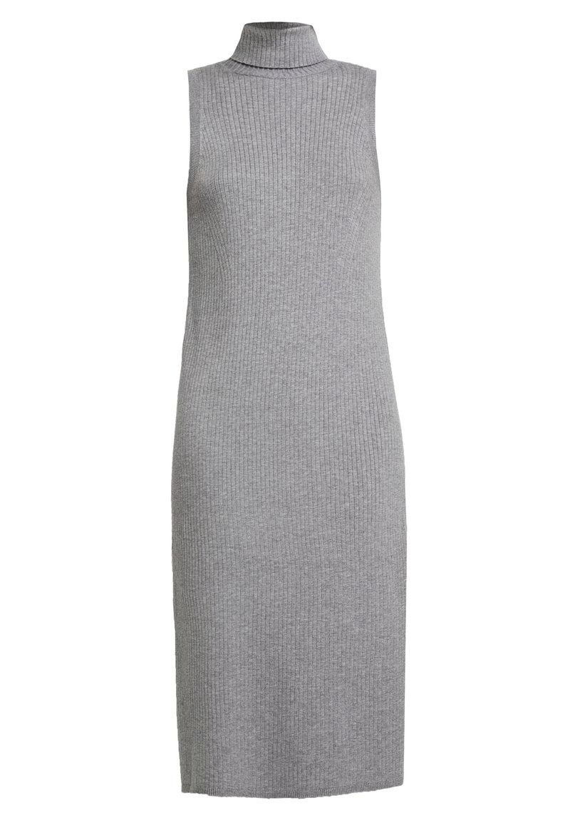 banana republic grey sweater dress Banana Republic - Ribbed Knit Sweater Dress  Size XL | Light Gray Long  Sleeve Midi Dress