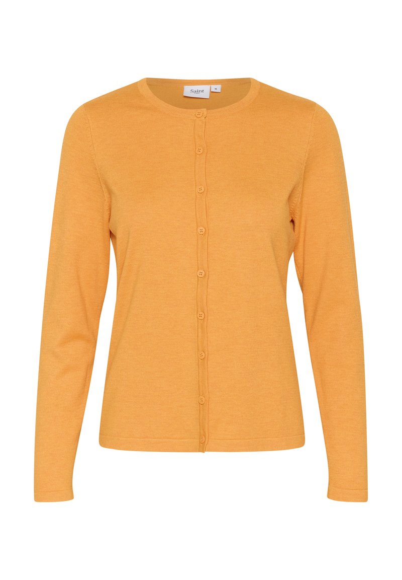Saint Tropez MILASZ R-NECK Strickjacke apricot melange/orange