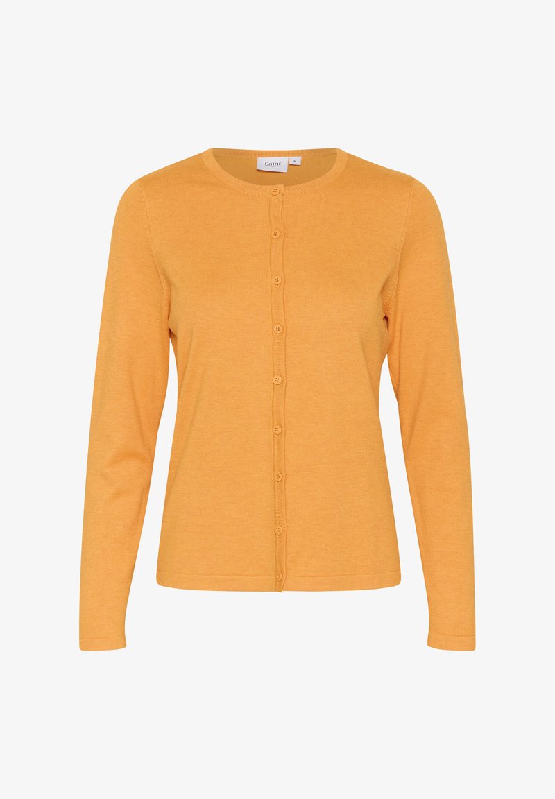 Saint Tropez MILASZ R-NECK Strickjacke apricot melange/orange